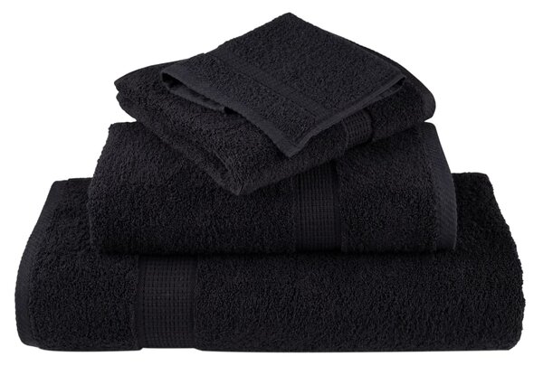 Premium ručníky SOLUND 4 ks černé 50 x 100 cm 600 g/m² 137426