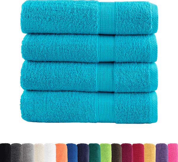 Premium ručníky SOLUND 4 ks tyrkysové 70 x 140 cm 600 g/m² 137453