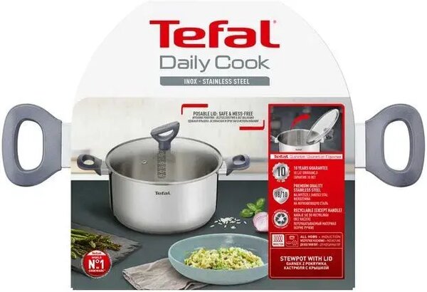 Daily Cook Hrnec s poklicí 20 cm, nerezový TEFAL G7124445