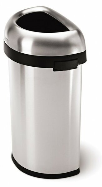 Otevřený půlkulatý koš 60 l, matná ocel, nerez