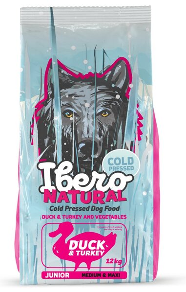Cold Press Krmivo pro psy Dog Junior Medium & Maxi, Duck&Turkey, 12 kg IBERO 1005357