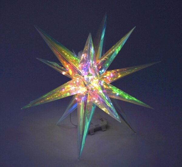 LED vánoční hvězda 40 cm, 40 barevných světel, 3D dekorace