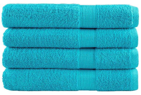 Premium ručníky SOLUND 4 ks tyrkysové 100x200 cm 600 g/m² 137462