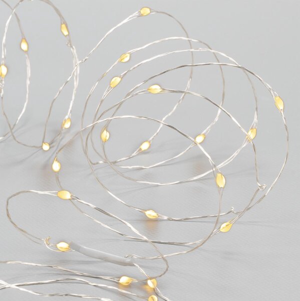 LED řetěz sada 3 ks, 80 LED, baterie, časovač, teplá bílá