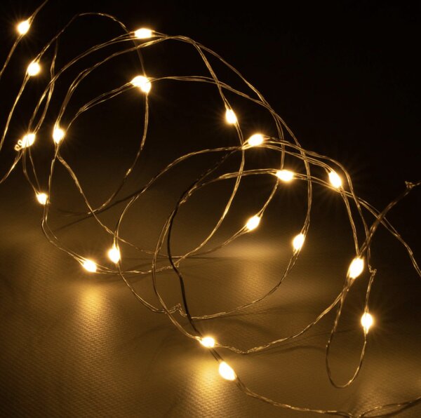 LED řetěz sada 3 ks, 80 LED, baterie, časovač, teplá bílá