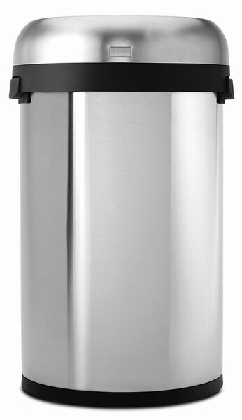 Otevřený půlkulatý koš 60 l, matná ocel, nerez