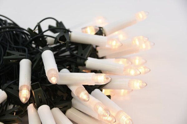 LED svíčky na vánoční stromek 50 LED, teplá bílá
