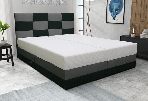 Designová postel MARLEN 160x200, šedá + černá