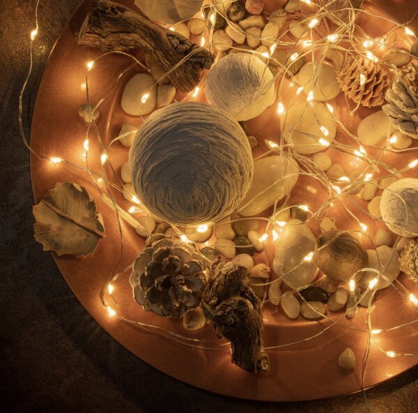 LED řetěz sada 3 ks, 80 LED, baterie, časovač, teplá bílá