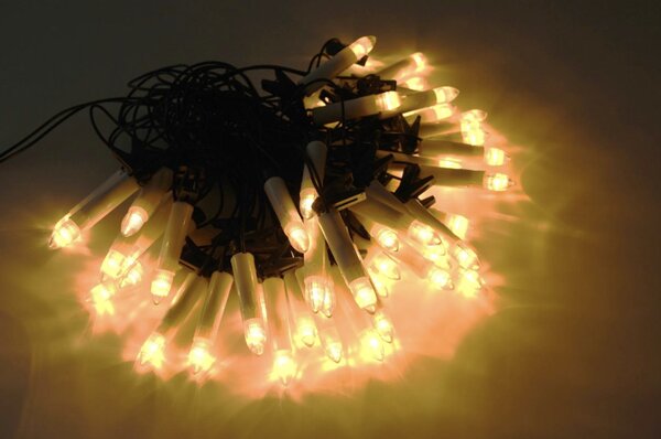 LED svíčky na vánoční stromek 50 LED, teplá bílá