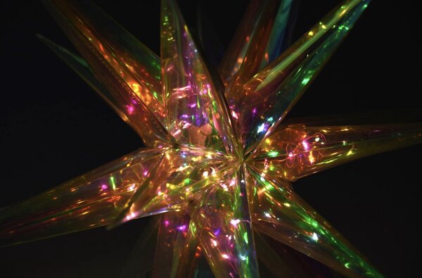 LED vánoční hvězda 40 cm, 40 barevných světel, 3D dekorace
