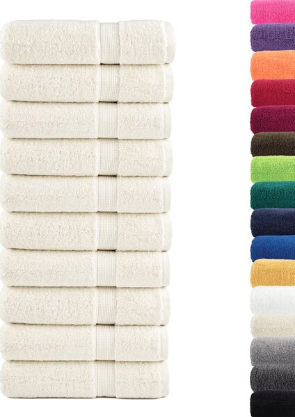Premium ručníky SOLUND 10 ks krémové 50 x 100 cm 600 g/m² 137475