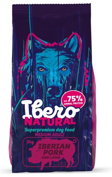 Natural Krmivo pro psy Dog Medium Adult, Pork & Lamb, 3 kg IBERO 1004285