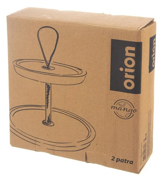 Servírovací stojan, 2 patra, 30 cm, mango/kov ORION 122992