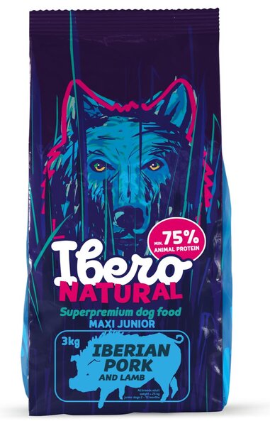 Natural Krmivo pro psy Dog Maxi Junior, Pork & Lamb, 3 kg IBERO 1004286