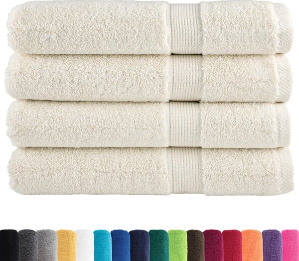 Premium ručníky SOLUND 4 ks krémové 80 x 200 cm 600 g/m² 137483
