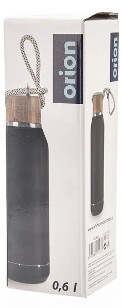 Termoláhev 0,6 l, nerez/bambus, černá ORION 830636