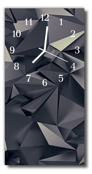 Skleněné hodiny vertikální  Art Geometry černá 30x60 cm