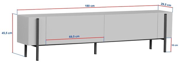 TV stolek/skříňka Netus (bílá + černá). Akce -12%