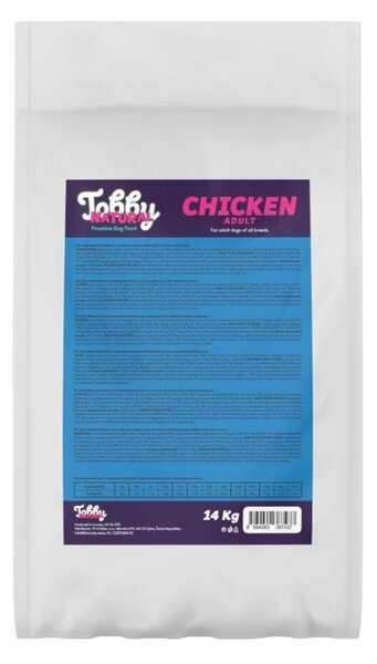 Natural Krmivo pro psy Adult Dog, Chicken, 14 kg TOBBY 1006033