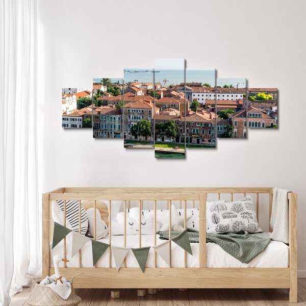 Obraz - Letecký pohled na město (210x100 cm)