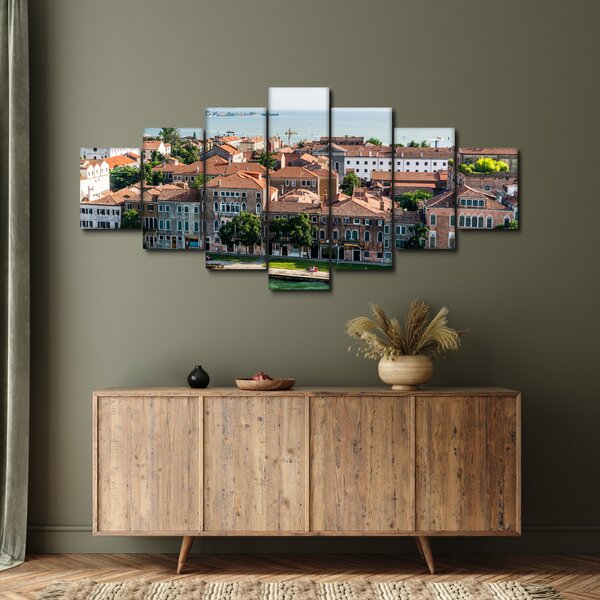 Obraz - Letecký pohled na město (210x100 cm)