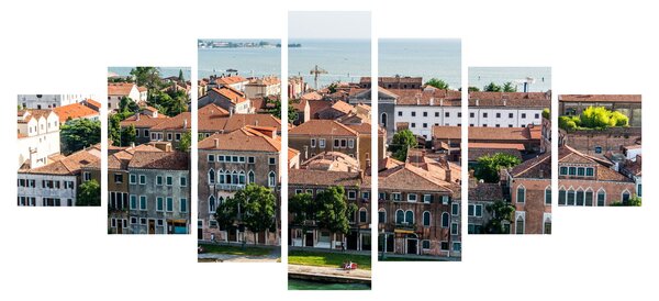 Obraz - Letecký pohled na město (210x100 cm)