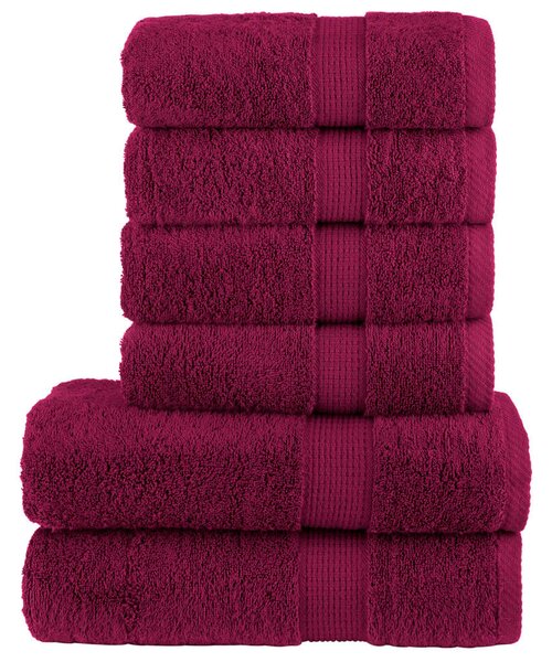 6dílná sada ručníků Premium SOLUND bordó 600 g/m² 137556