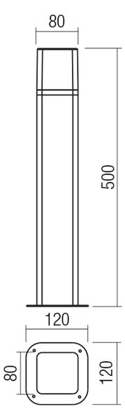 REDO 90614 VOLT venkovní stojanové svítidlo/sloupek se zásuvkami V500mm SMD LED 13W 1200/895lm 3000K IP54 antracit