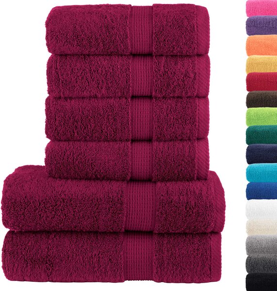 6dílná sada ručníků Premium SOLUND bordó 600 g/m² 137556