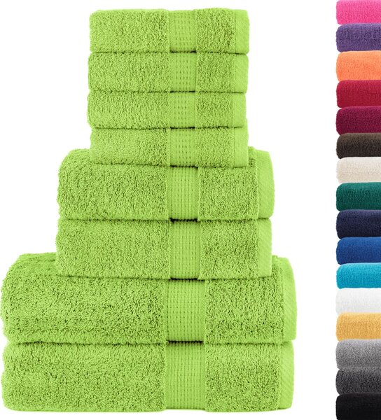 8dílná sada ručníků Premium SOLUND jablkově zelená 600g/m² 137551
