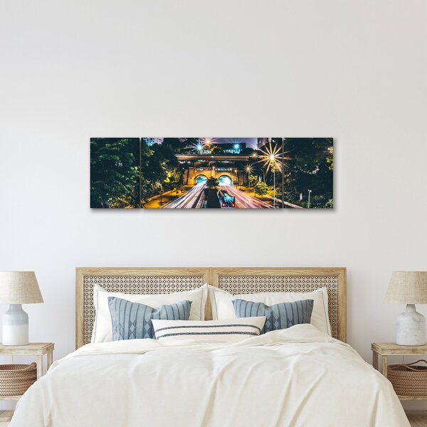 Obraz nočního města (170x50 cm)