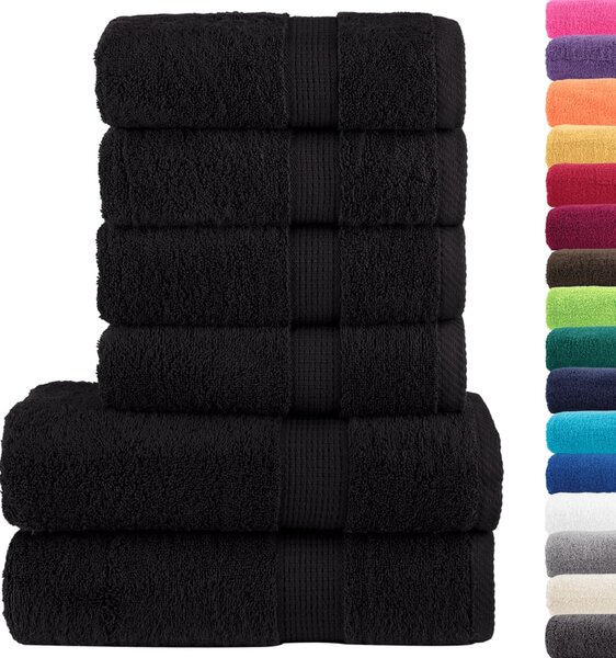 6dílná sada ručníků Premium SOLUND černá 600 g/m² 137565
