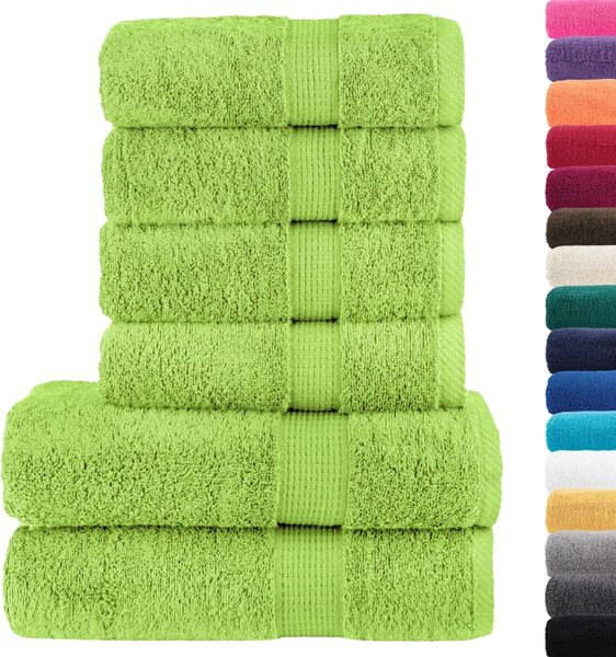 6dílná sada ručníků Premium SOLUND jablkově zelená 600g/m² 137568