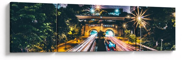 Obraz nočního města (170x50 cm)