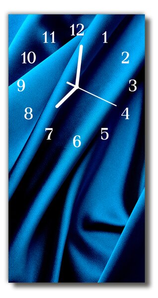 Skleněné hodiny vertikální Modré plátno 30x60 cm