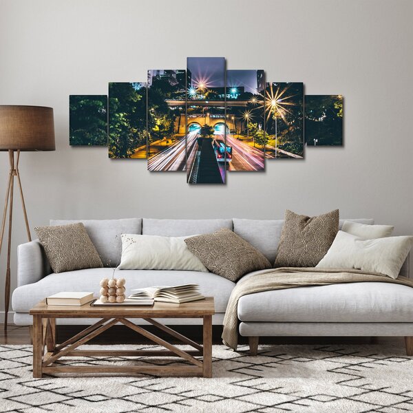 Obraz nočního města (210x100 cm)