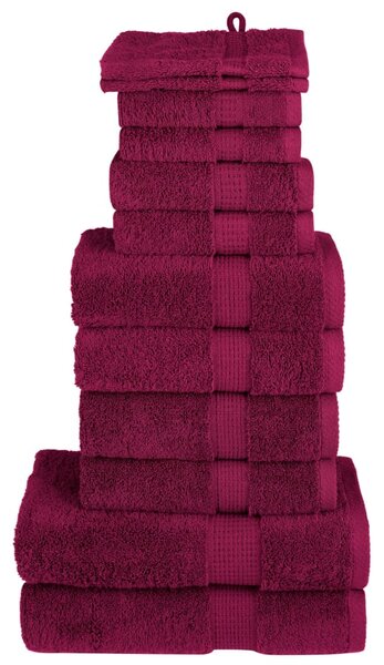 12dílná sada ručníků Premium SOLUND bordó 600 g/m² 137573