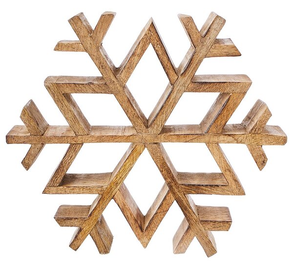 SNOWFLAKE Dekorace z mangového dřeva 20 cm