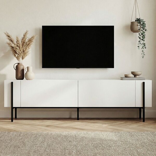 TV stolek/skříňka Netus (bílá + černá). Akce -12%