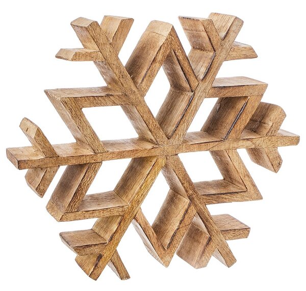 SNOWFLAKE Dekorace z mangového dřeva 20 cm