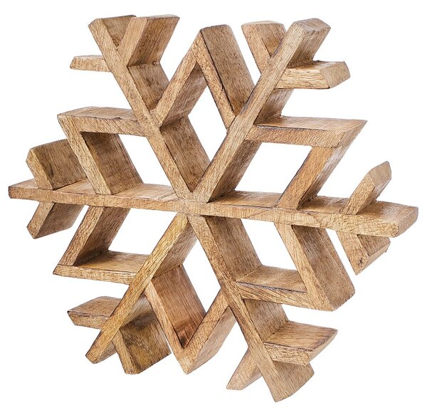 SNOWFLAKE Dekorace z mangového dřeva 20 cm
