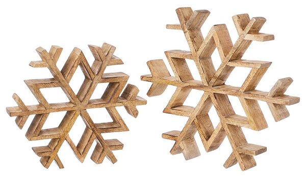 SNOWFLAKE Dekorace z mangového dřeva 20 cm