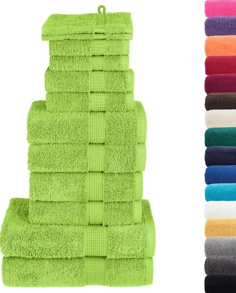 12dílná sada prémiových ručníků SOLUND jablečně zelená 600 g/m² 137585