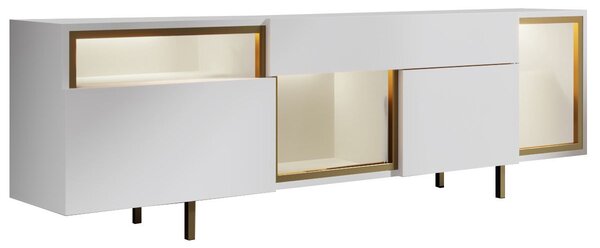 TV stolek/skříňka Norvick (bílá + zlatá). Akce -15%. 1153569