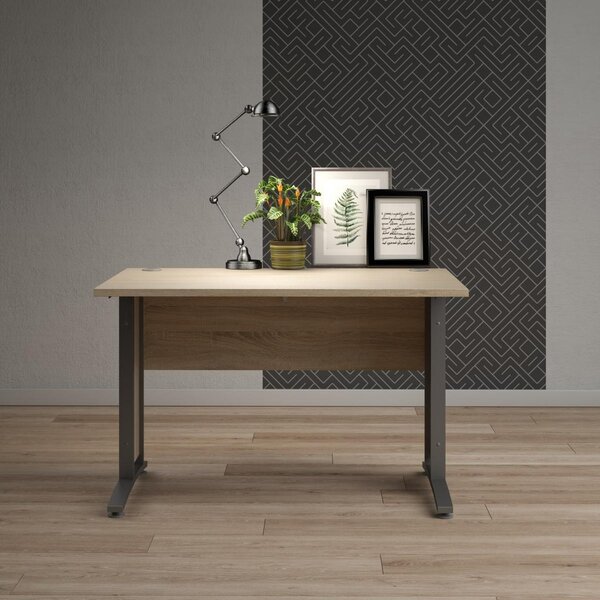 Kancelářský stůl Modulo 120 x 80 cm, dub sonoma / šedá