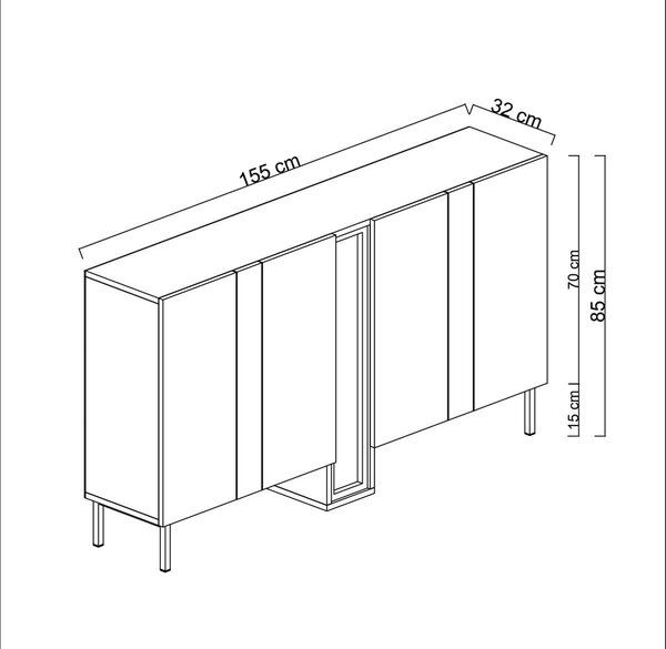 Skříňka Novium 1 (antracit). Akce -20%