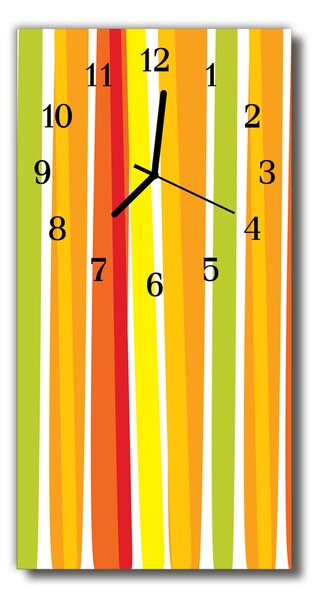 Skleněné hodiny vertikální Umělecké barevné řemeny 30x60 cm