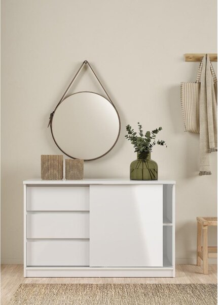 Komoda Simplicity 118,9 x 50 x 75,6 cm, bílý lesk