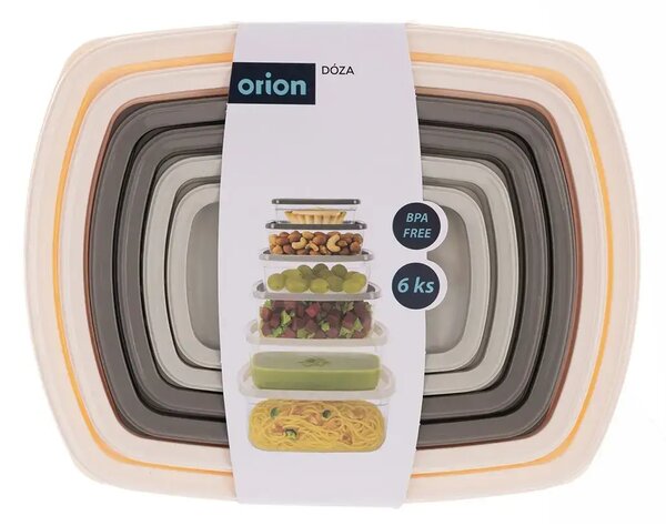 Easy Skladovací dózy 6 ks, plastové, obdélníkové ORION 154509